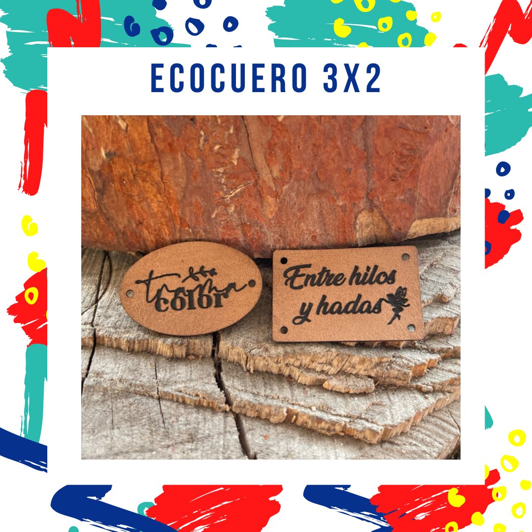 Etiquetas ecocuero 3x2 cm - Casa de la impresión