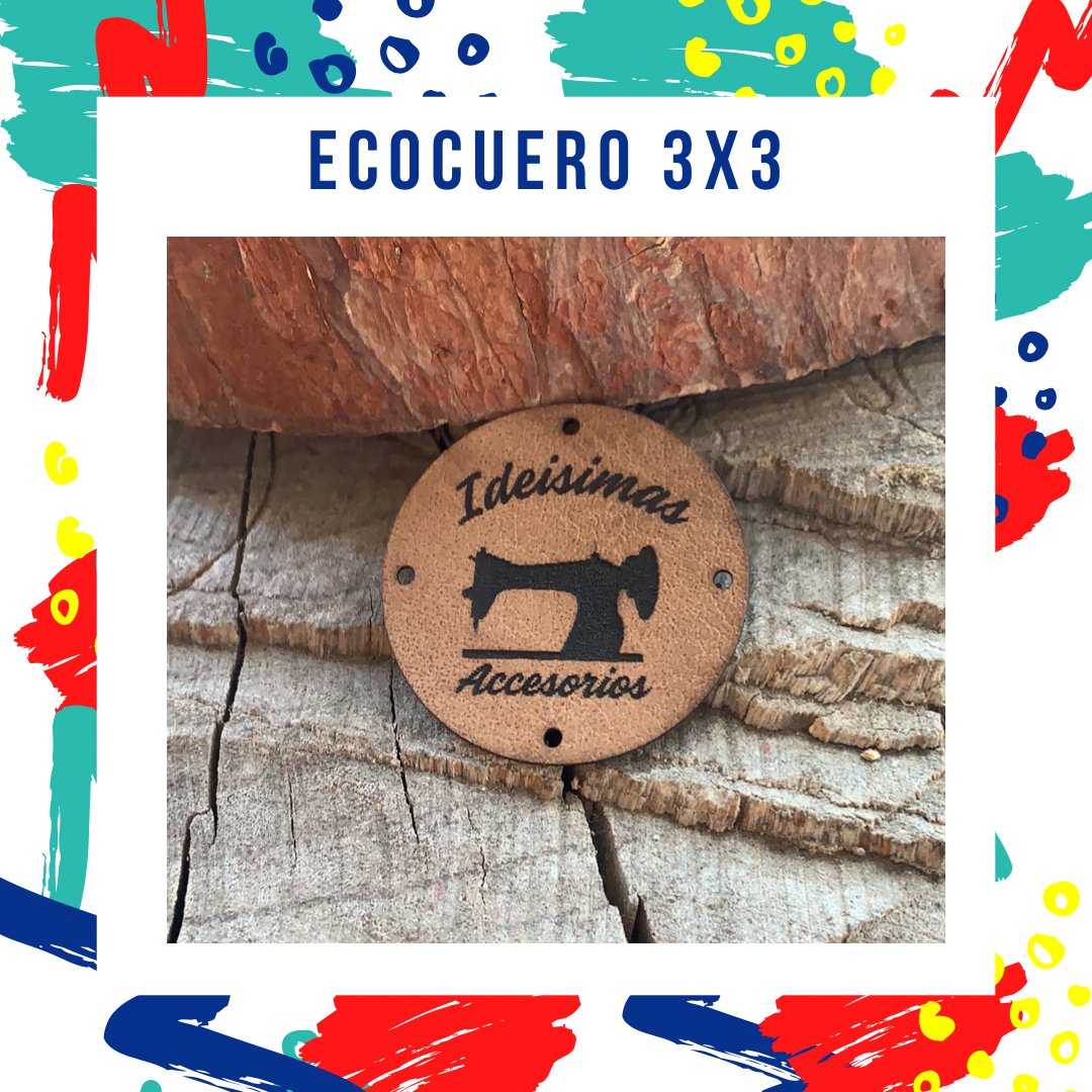 Etiquetas ecocuero 3x3 cm - Casa de la impresión