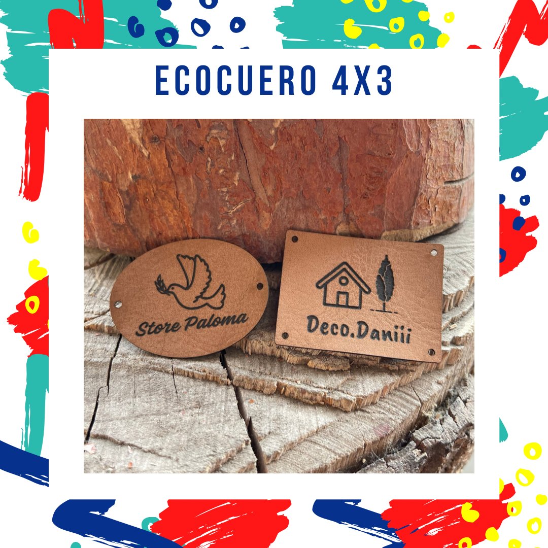 Etiquetas ecocuero 4x3 cm - Casa de la impresión