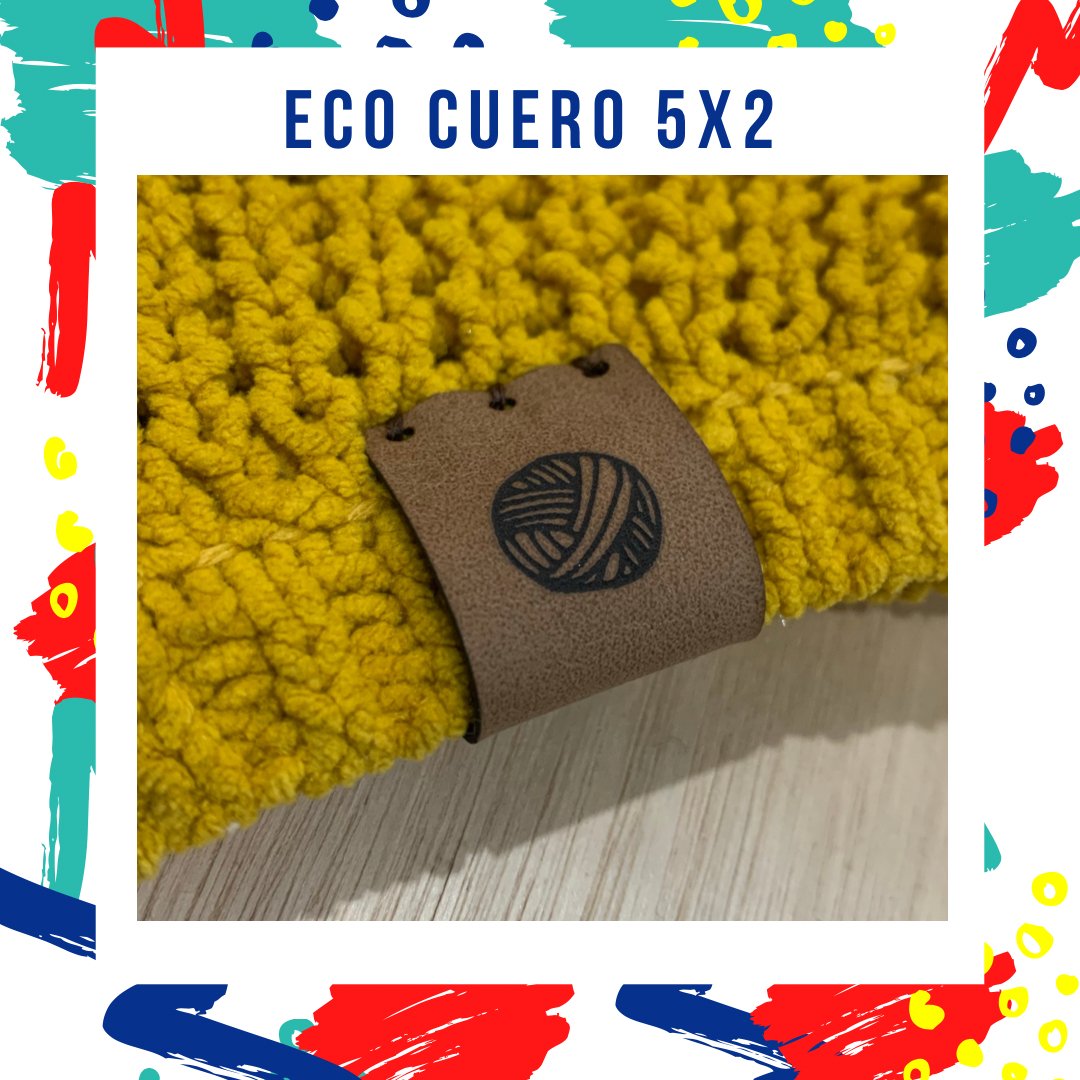 Etiquetas ecocuero para doblar 5x2 cm - Casa de la impresión