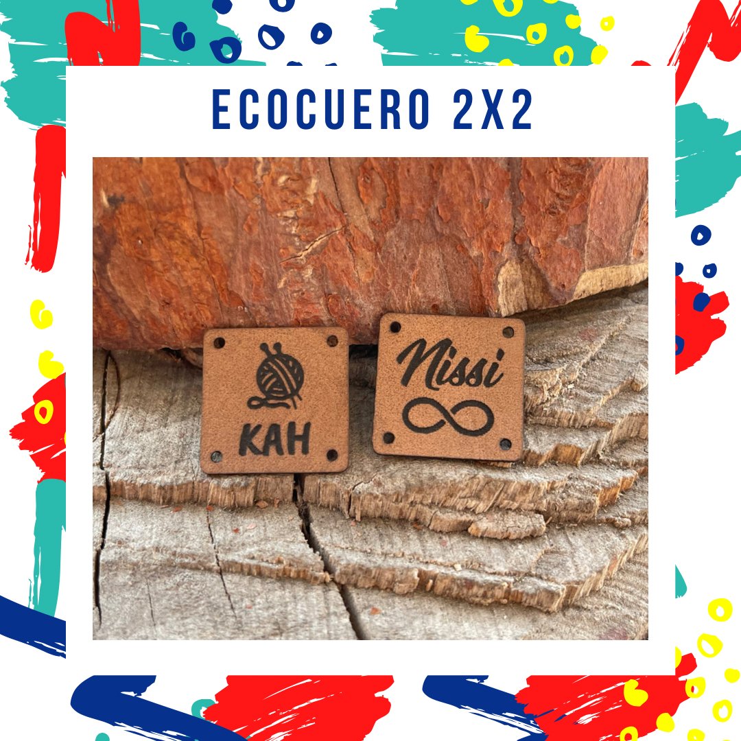 Etiquetas ecocuero 2x2 cm - Casa de la impresión
