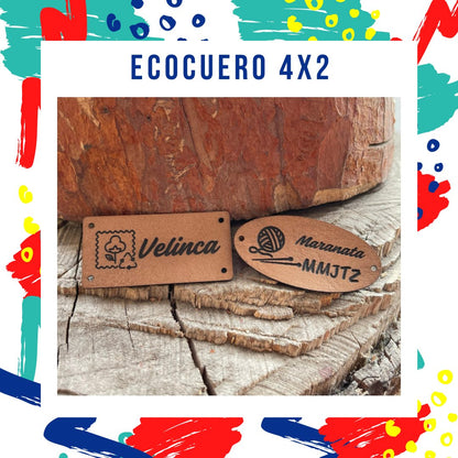 Etiquetas ecocuero 4x2 cm - Casa de la impresión